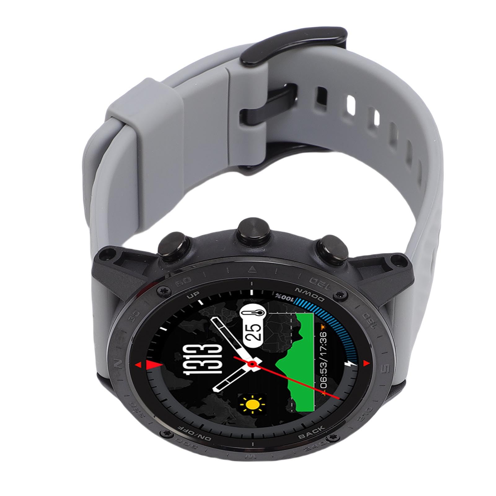 Generic Smartwatch, 1,3 -calowy Barometr Inteligentny Ekran Sportowy dla Długiej żywotności Baterii Lekkie Powiadomienie o Wyścigu (BLACK)