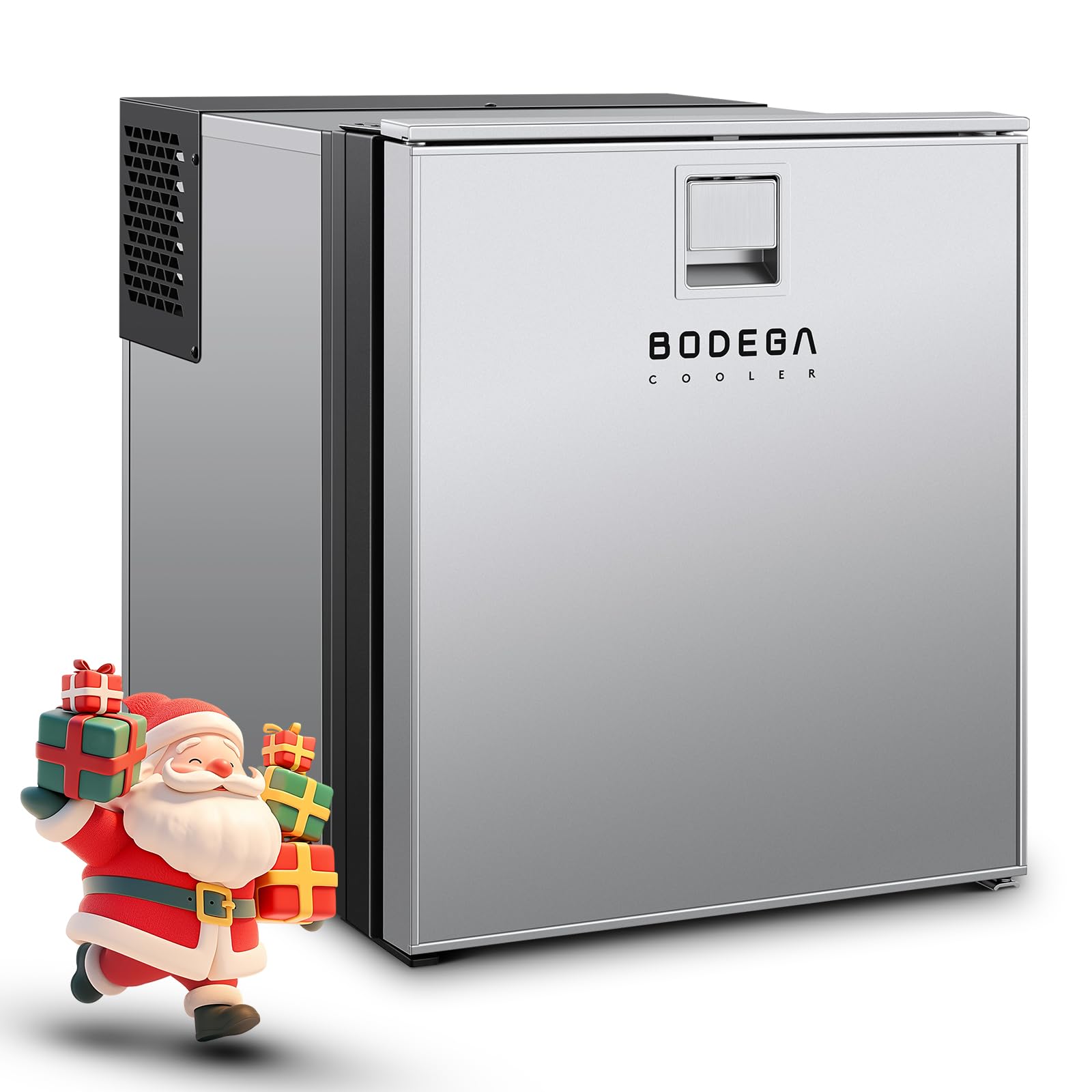 BODEGA BODEGACOOLER 12 Volt Refrigerator, 63.4Quart RV Refrigerator, Dual Modes RV Fridge with LED, (32℉-50℉) Travel Compressor Cooler 12/24V DC for Boat, Yacht, Caravan, Truck, Camping (Silver)