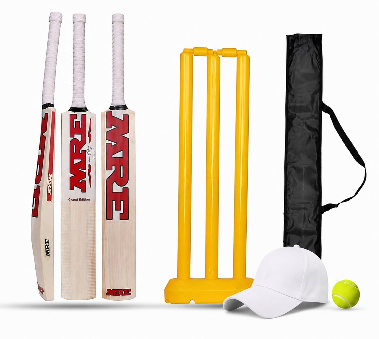 Cricket kit with Wooden Bat & Bat Cover, Plastic Stumps and Tennis Ball for Kids | Cricket Kit for Kids Cricket Bat with Wicket (Size 3, Age 6-10 Year)-picture-30