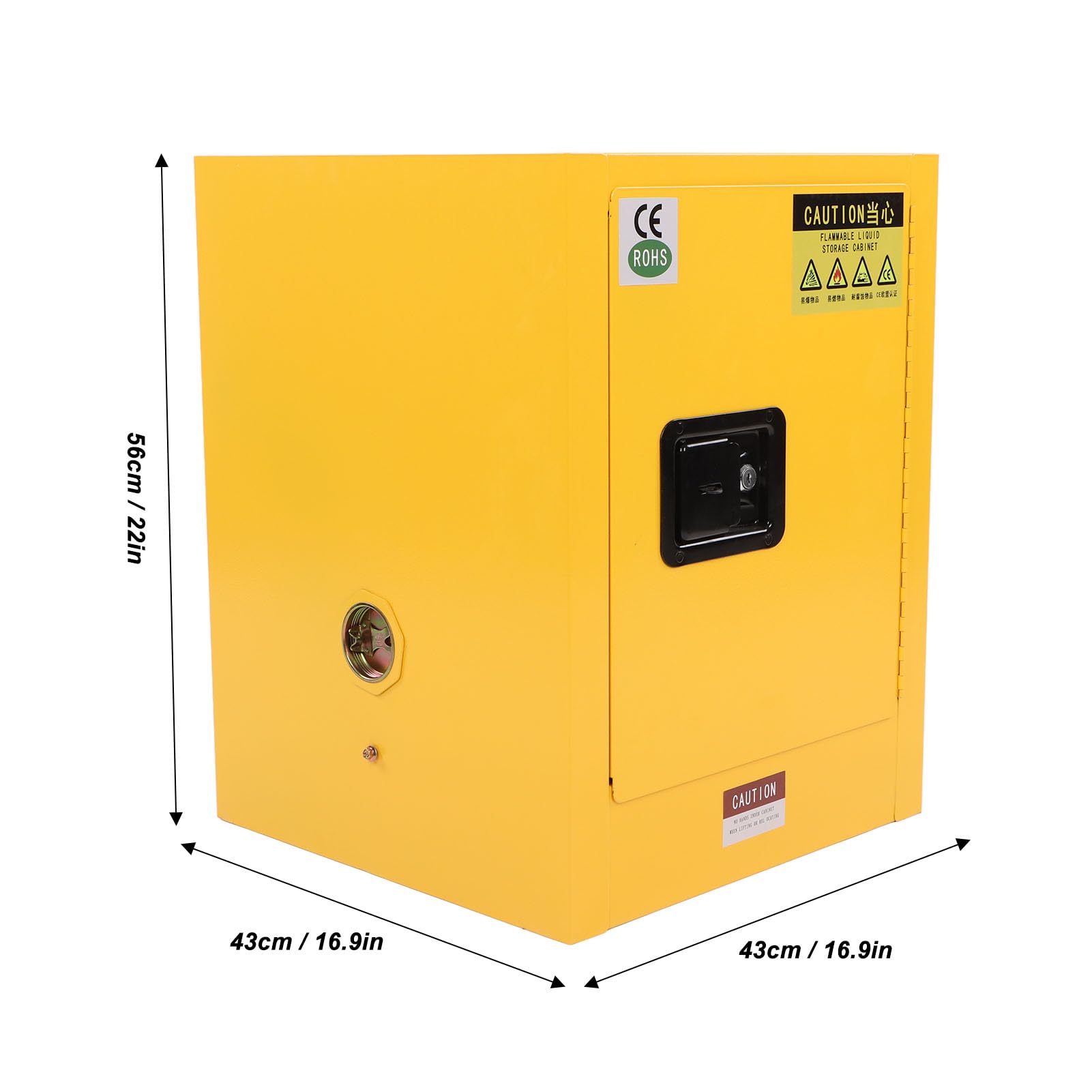 Industrie Sicherheitsschrank, Gefahrstoffschrank Gefahrenlagerschrank Feuerbeständig Explosionssicher Lecksicherer Schrank Chemikalienschrank 56 x 43 x 43cm