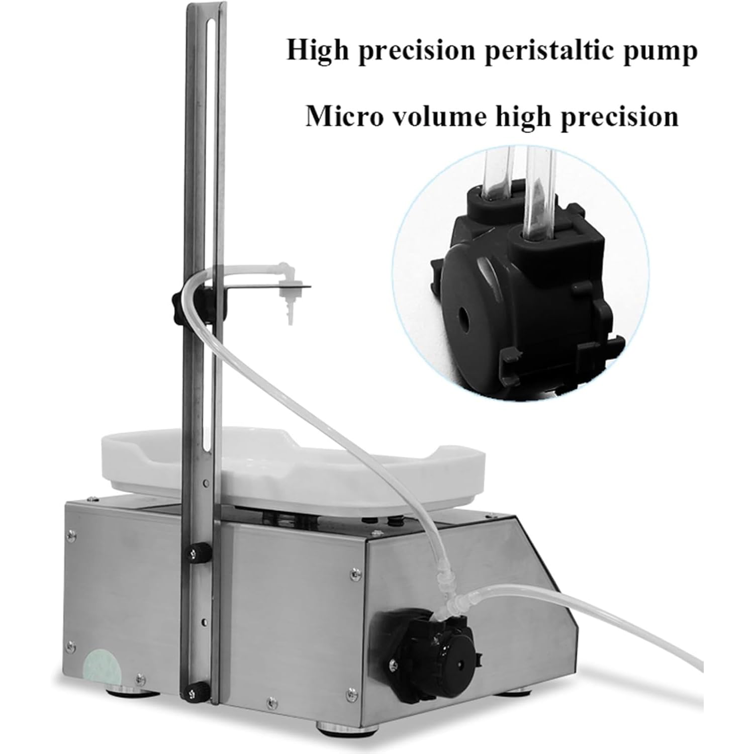 Quantitative Flüssigkeitsfüllmaschine, Füllvolumen 0,5 ml - 50 ml, Schlauchpumpen-Flüssigkeitsfüllmaschine, Durchflussmenge (max) 90 ml/min, für Parfüm, Wasser, Milch, Saft, ätherische Öle
