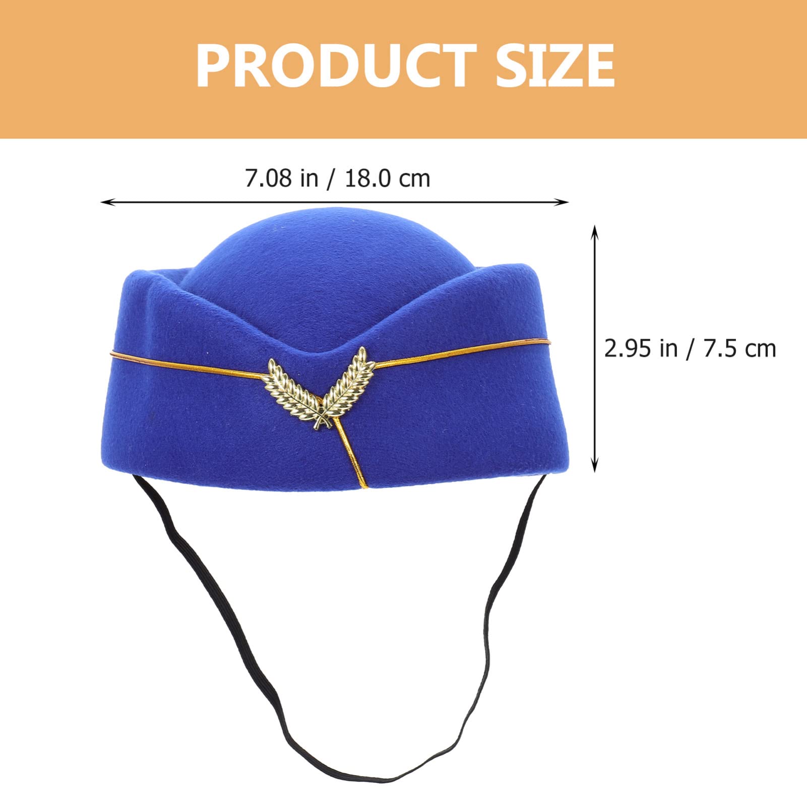 Chapeau D'hôtesse De L'air Vintage En Feutre - Rouge, Badge Métal, Taille 56-58cm, Pour Cosplay, Halloween, Fête