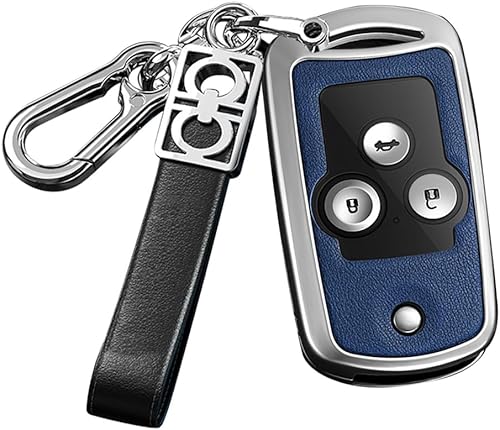 ontto Funda plegable para llavero Honda Accord 2008-2012, funda de metal para llaves de cuero, doble protección, para Acura MDX RDX TL TSX ZDX