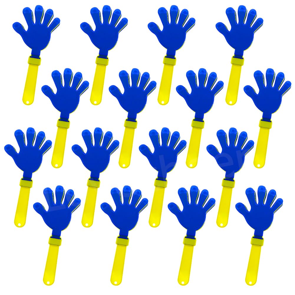 Lovecheer 16PCS Hand Clappers Blue and Yellow Cheer Clapper Noisemakers for Adults Sporting Events Basketball Hockey Football — image 1