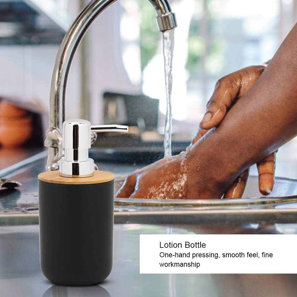 Juego de Estuches de Almacenamiento para Accesorios de baño, 6 Piezas de Herramientas de Inodoro para baño, Bote de Basura, Botella de loción, Bandeja de jabón, Cepillo de Dientes(Negro)