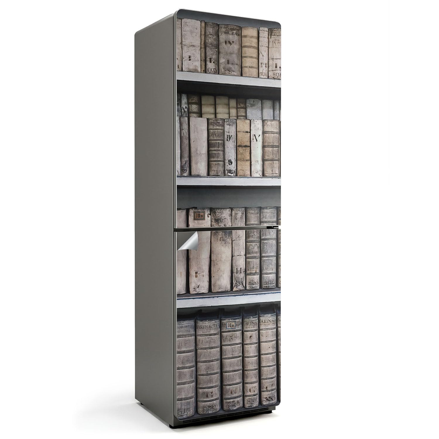 Autocollant réfrigérateur vieux livres pour une déco de cuisine vintage