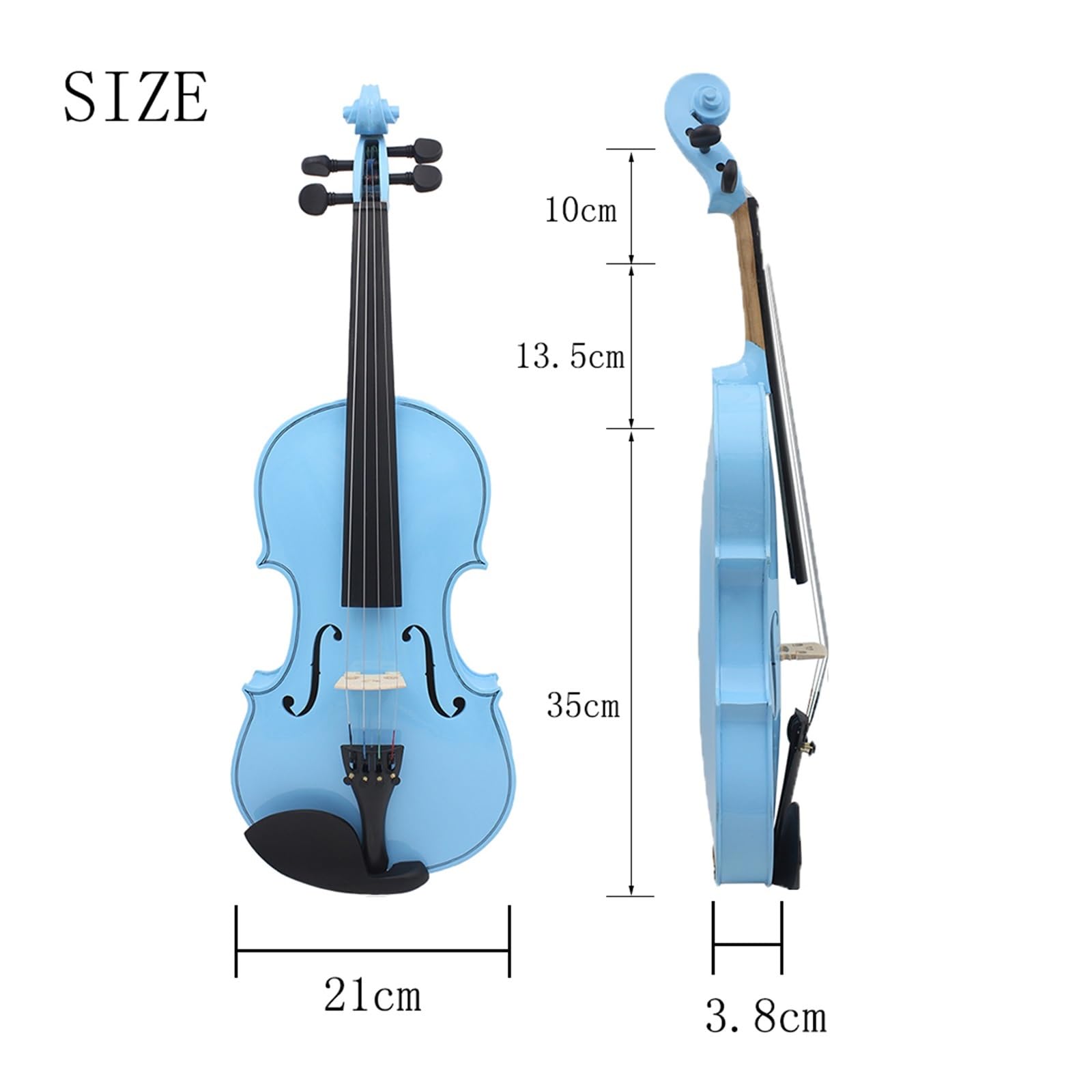 Violini Violino 4/4 Pannello in Acero per Principianti Violino Blu Adatto per Lezioni di Musica Ornamento per Studio con Accessori (Color : Blue Violin)
