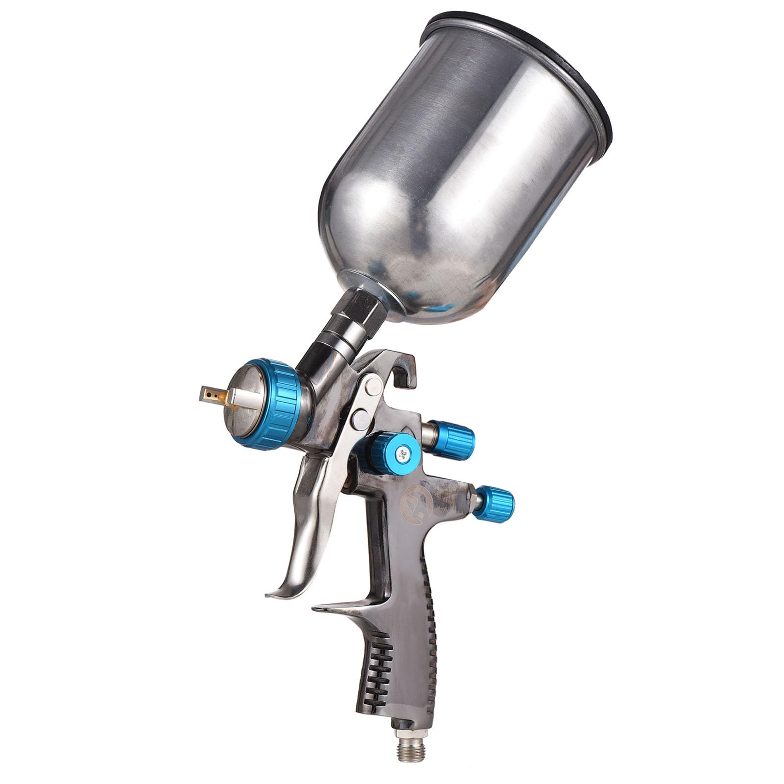 LVLP Pistolet na Sprężone Powietrze Mini Zestaw Pistoletów do Natryskiwania Farby Dysza 1,3 Mm 600 Ml Kubek z Płynem Rozpylacz Farby do Samochodu, Mebli, ściany (BLUE)