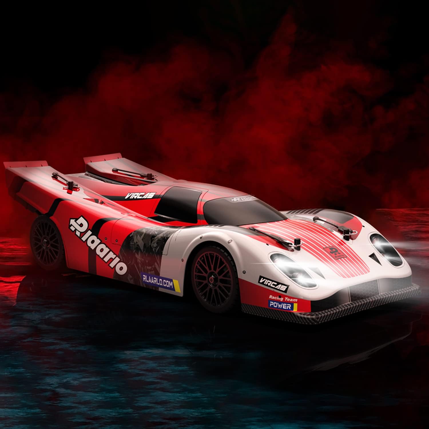 AMORIL 1:10 Fast Brushless RC Cars,Top Speed 120KM/H Large Remote Control Cars with 6 Lights for Adults,4x4 On-Road Hobby Racing Vechile with Aluminum Shaft, Li-po Battery, Rubber Tire,Oil Shocks,Red Red Alloy Rtr 1:10 Scale