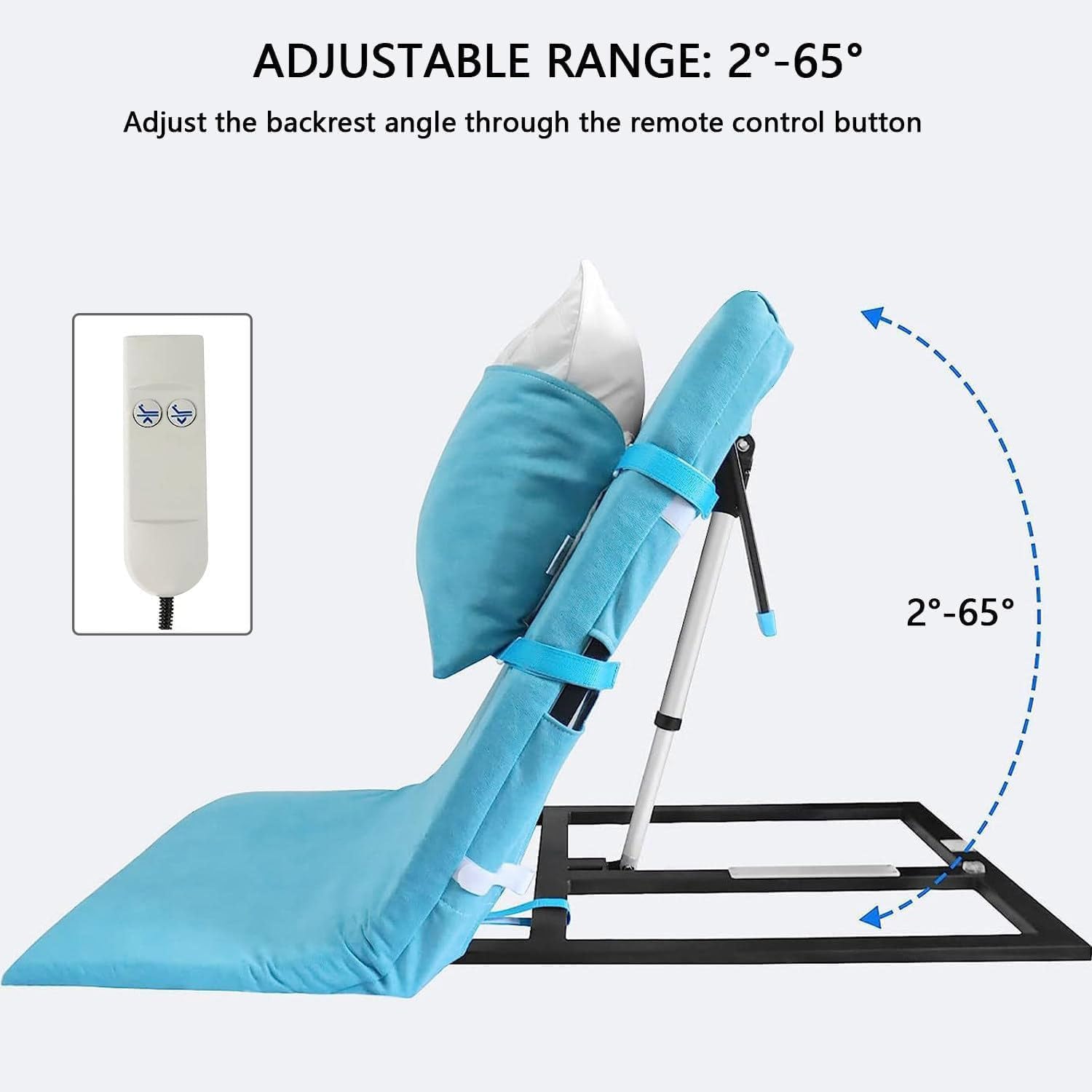 Respaldo de cama ajustable eléctrico – Ayuda de ayuda para sentarse para levantamiento de potencia para apoyo médico y comodidad