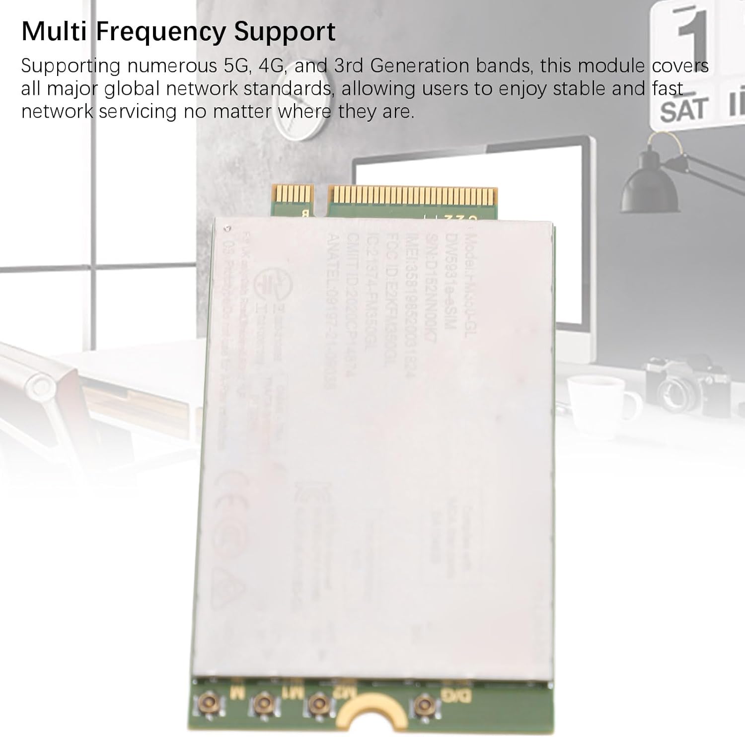 FM350 GL DW5931E ESIM Network Card Module, 5G NR 4G LTE 4.67Gbps Network Adapter Card for Latitude, for Precision, for XPS Series, Laptop Network Adapter Module for Linux