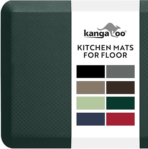 Kangaroo - Alfombrilla de cocina antifatiga de 1,9 cm (34 pulgadas), sin ftalatos, no tóxica, ergonómicamente diseñada para el suelo, alfombras para