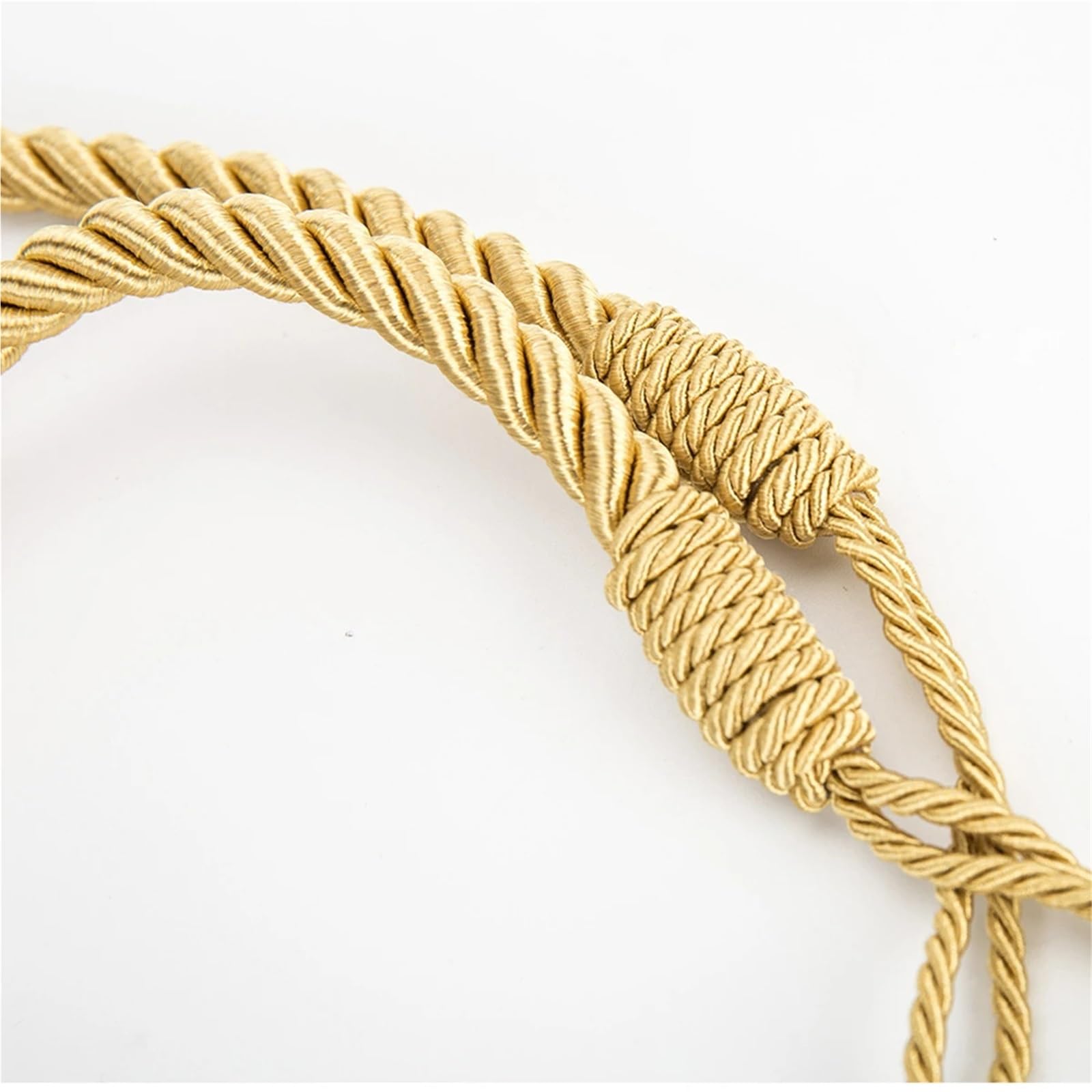 Alzapaños De Cortina Trenzados 10 Piezas de Hebillas de Cuerda for Cortina, Cuerda Grande de algodón, alzapaños for Cortinas, alzapaños(Gold)