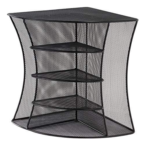Safco 3261bl onyx mesh corner organizer - durable steel mesh corner...