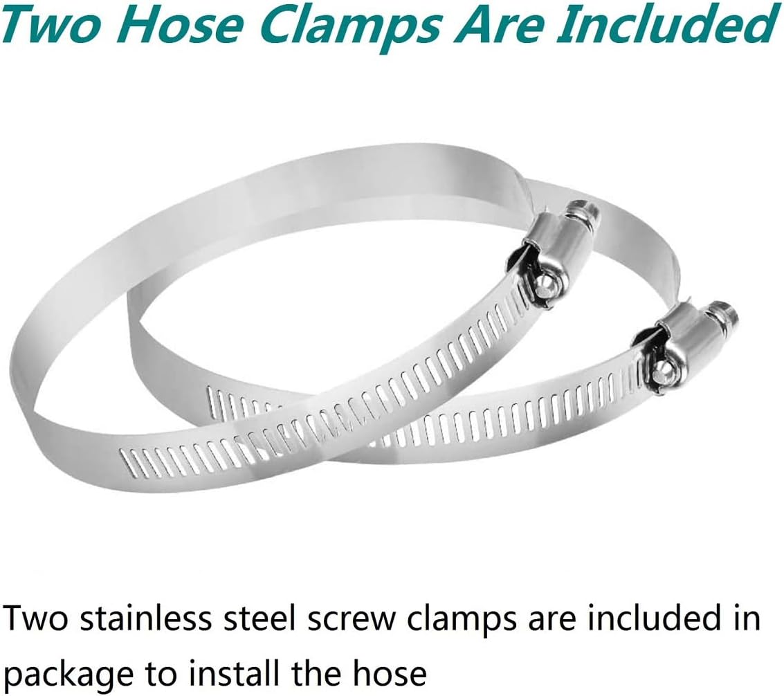 4 Inch Dryer Vent Duct, 8FT Flexible Aluminum Foil Exhaust Ducting For Heating and Cooling Ventilation with 2 Clamps