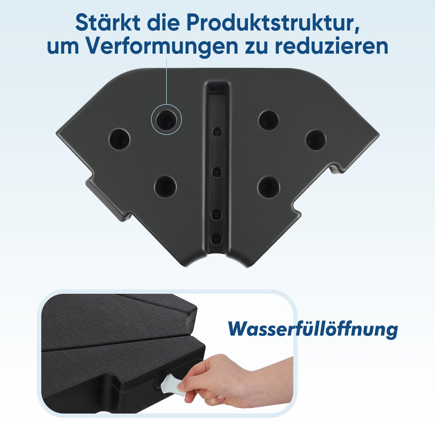 Sekey Ampelschirmständer Sonnenschirmständer für Ampelschirm, nach Befüllung mit Wasser oder Sand bis zu 60KG-78KG