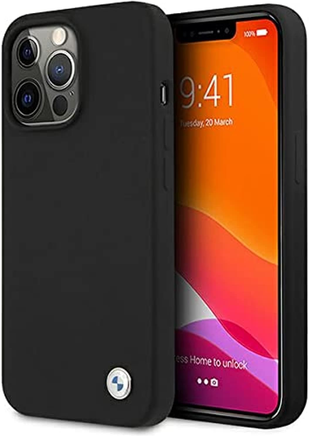 CG MOBILE Bmw liquid silicone hard case metal logo for iphone 13 pro (6.1) - black