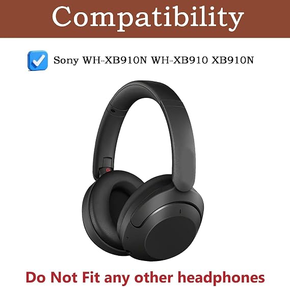 WH-XB910N Ear Pads YDYBZB Earpads Ear Cushions Headband Cover Replacement Compatible with Sony WH-XB910N WH-XB910 XB910N Headphones | Ear Pads Cushions with Soft Protein Leather,Added Thickness Noise Isolation Memory Foam - Black