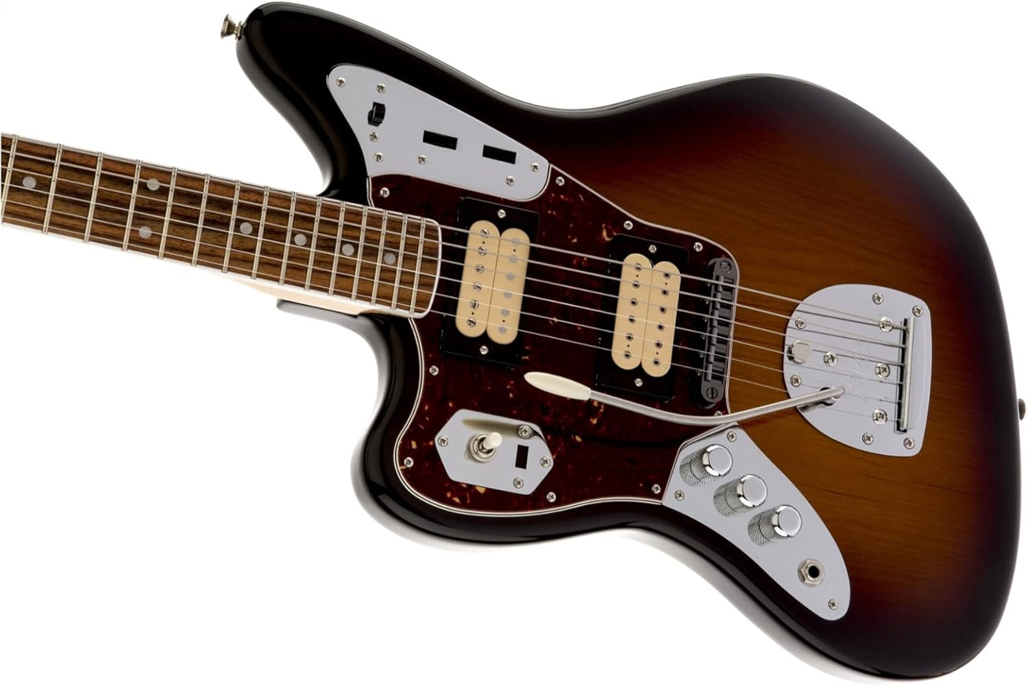 Fender Kurt Cobain Jaguar LH NOS 3 Tone Sunburst Solid-Body Electric Guitar (0143021700)