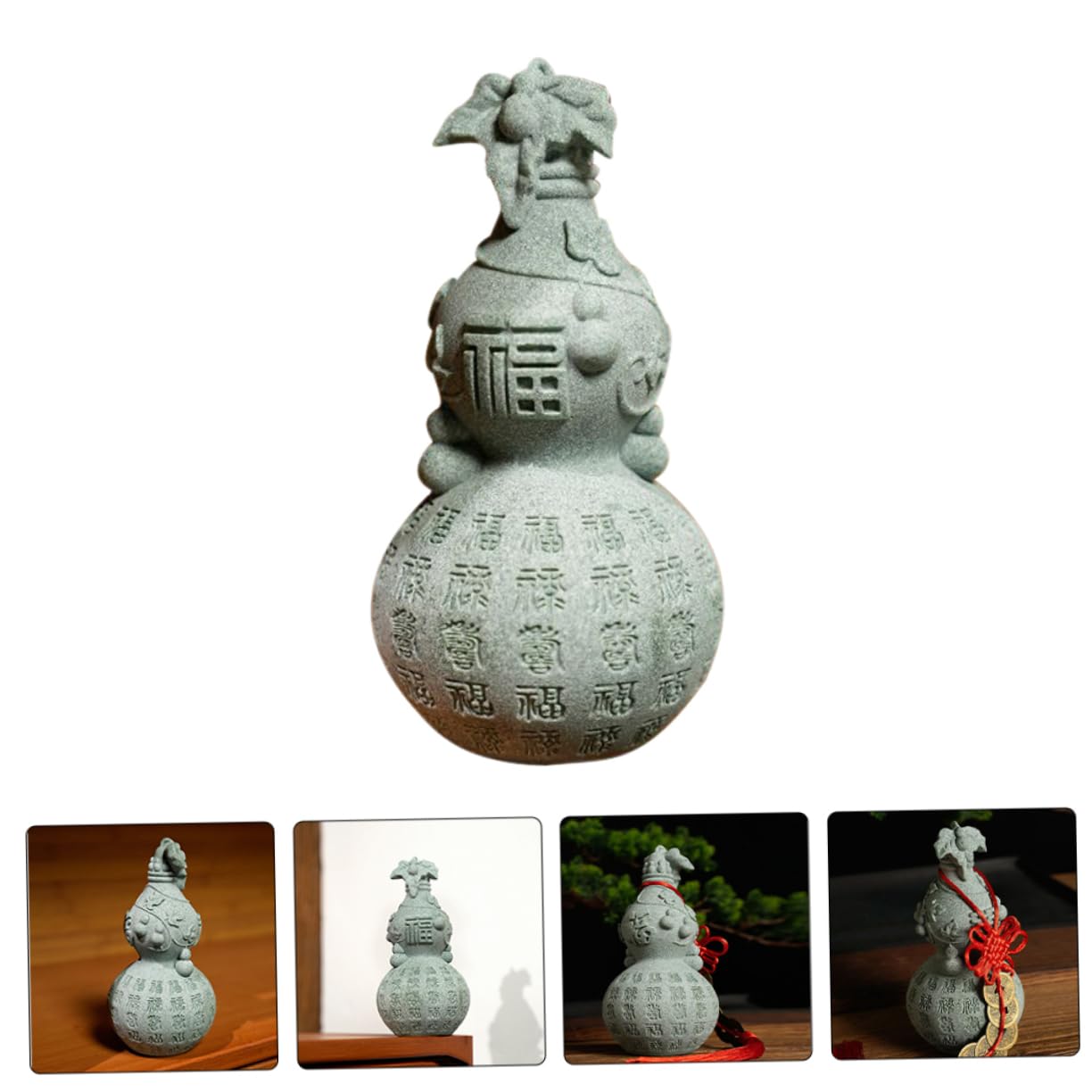 BESTYASH Deko Kalebasse Glücksbringer Feng Shui Figur für Tisch und Eingang Traditionelle Chinesische Wohlstandsdekoration Vielseitiges für Einweihung und Feierlichkeiten