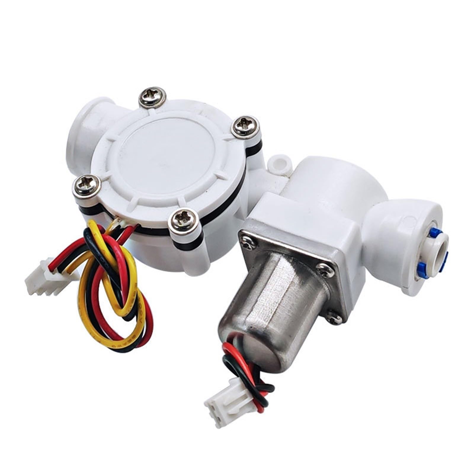 HDPHCRIUN 1/4 Integrated Water Flow Meter flow Pulse Solenoid Valve 1Pcs