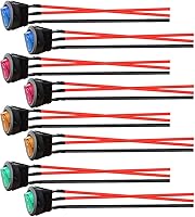 Vista 6 de 24 interruptores de botón con pestillo de 0.472 pulgadas SPST ON/OFF AC 250V/1.5A 125V/3A, mini interruptor basculante redondo con cerradura