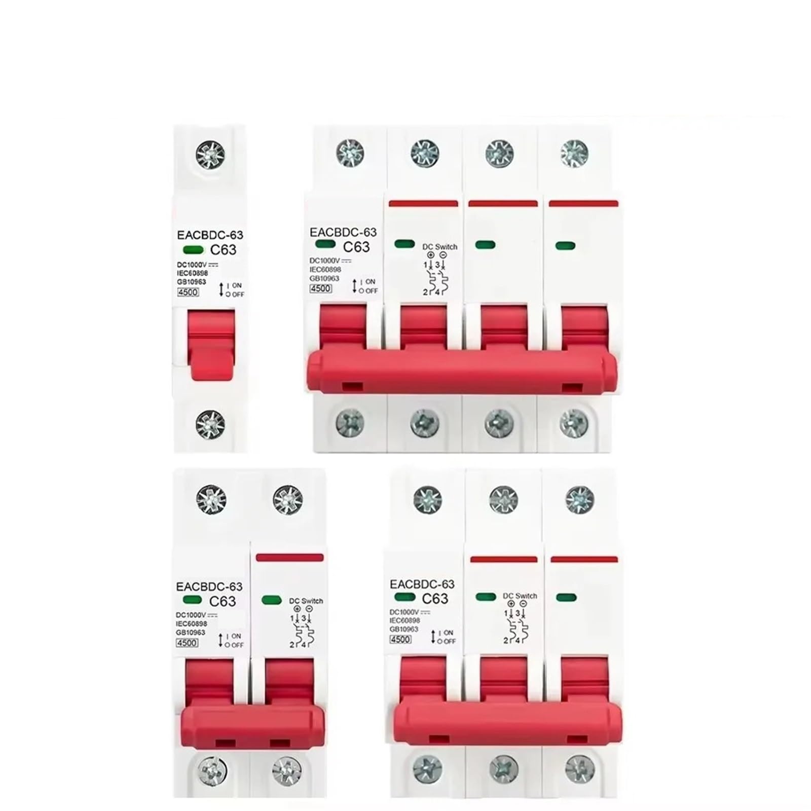 Disjoncteur solaire haute isolation thermique et électrique 1000V DC 50A version 4 pôles - 5