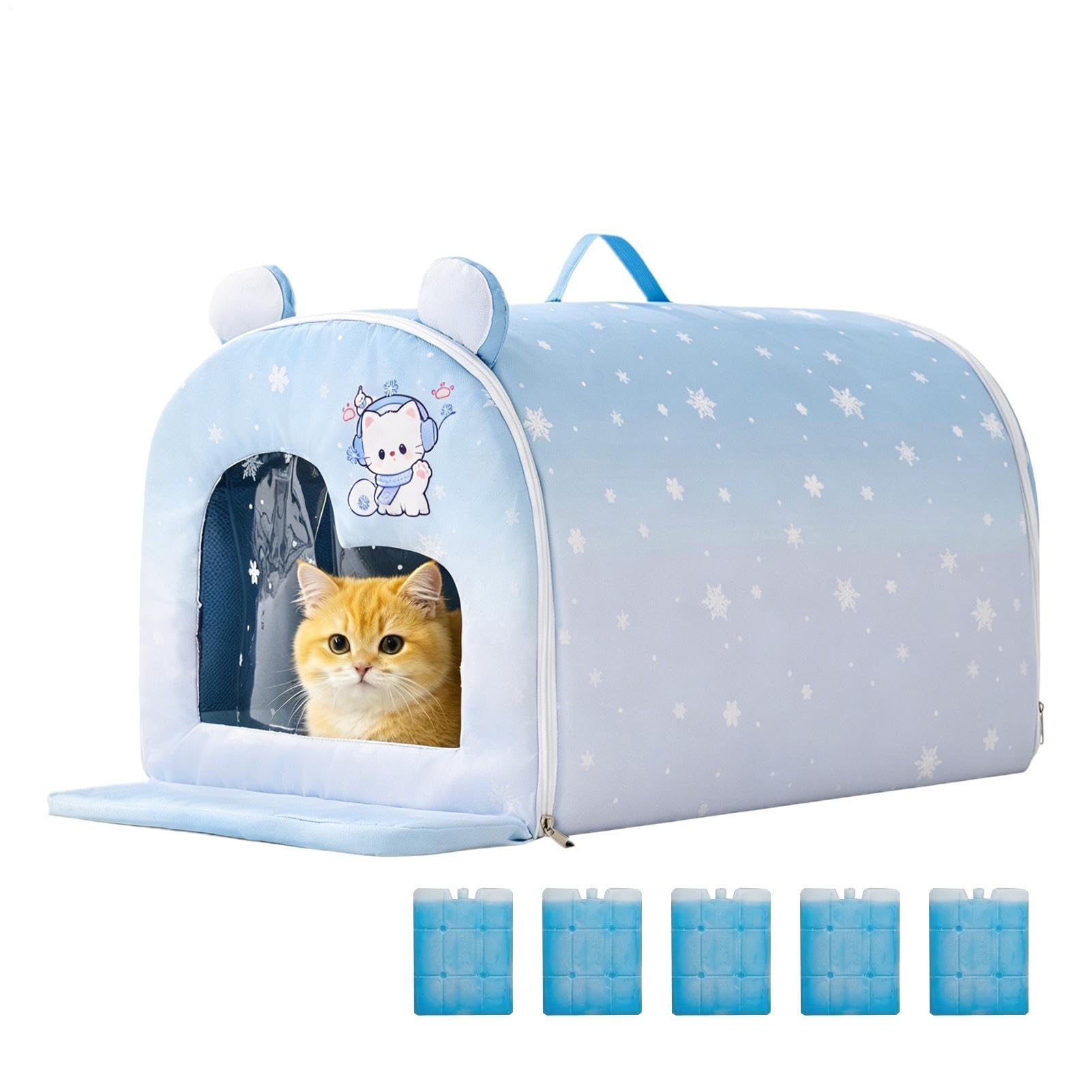 Habitat d'été spacieux amovible pour chat avec grand lit extérieur et intérieur étanche