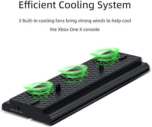 Miniatura 4 de Mcbazel Soporte de refrigeración vertical para Xbox One X, soporte de ventilador de refrigeración con 3 puertos USB y barra de luz compatible solo