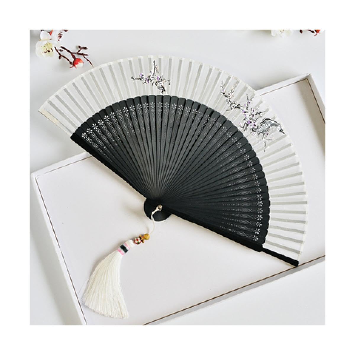 METTEOR Folding Fan Folding Fan Japanese Woman Portable Fan Ventilatore Chinese Hanfu Classical Photography Props Tea Pot