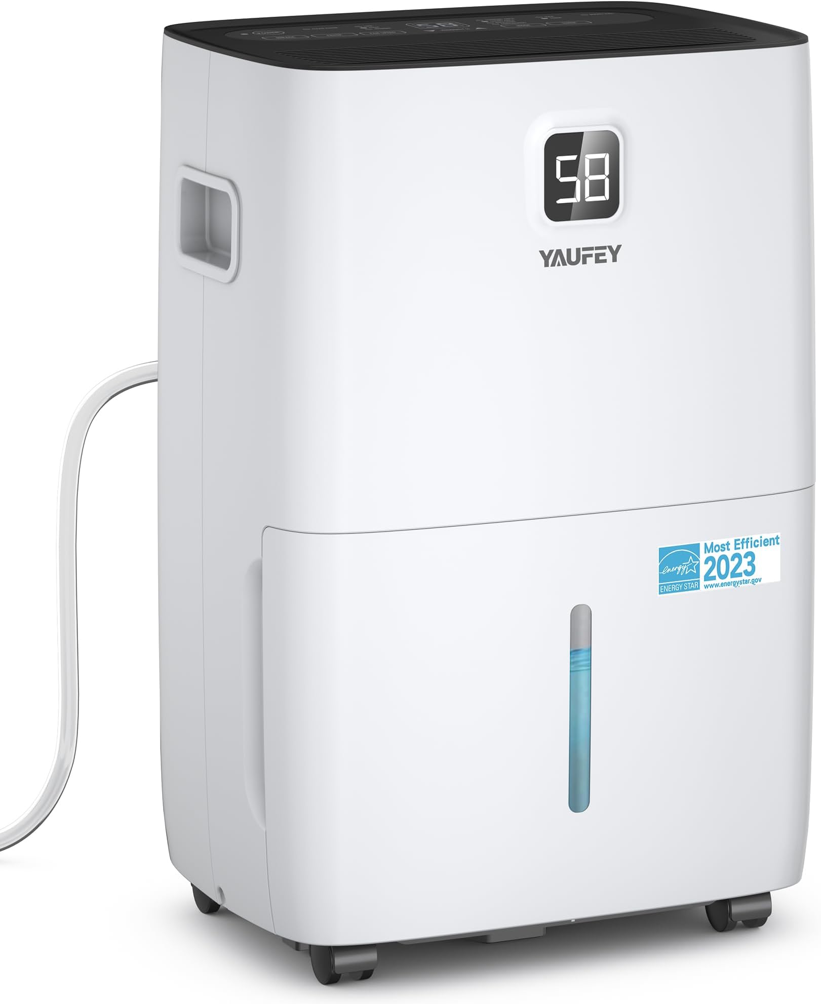 Yaufey 5000 Sq. Ft. Energy Star Certified Dehumidifier, Max 80 Pints Dehumidifier for Basement with Drain Hose, Smart Compressor with Intelligent Humidity Control, Dehumidifiers for Home Bedroom