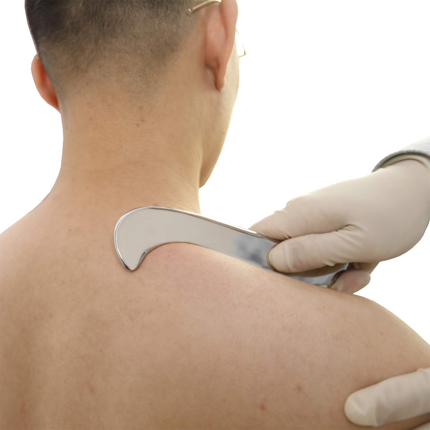 JustSun Gua Sha skrobaczka z miękkiej tkaniny, przyrządy do masażu ze stali nierdzewnej, do terapii akupunkturą, redukcja bólu mięśni (styl 025)