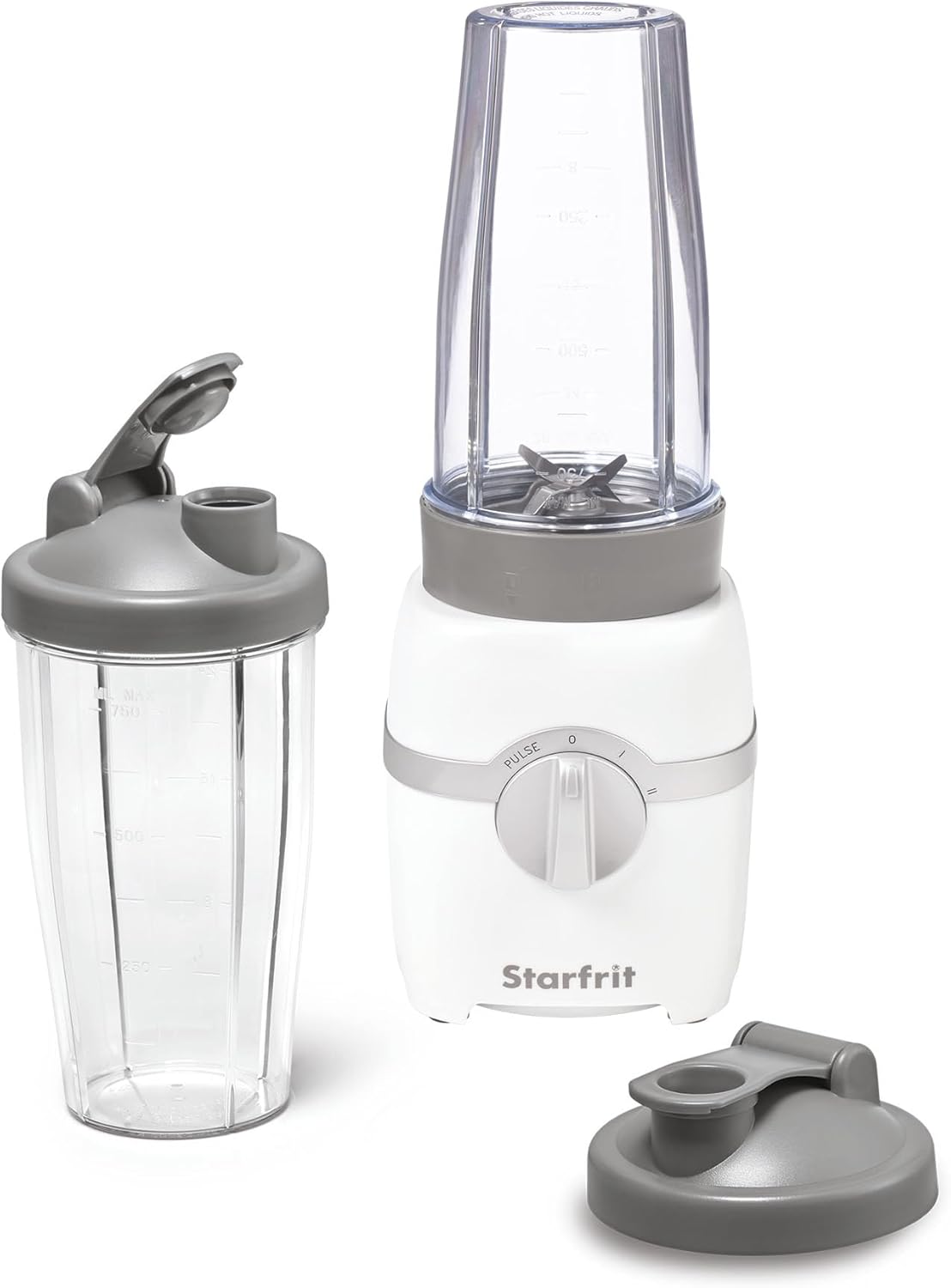 Starfrit Personal Blender - Two 828ml Cups - High, Low & Pulse Modes - 300W - White