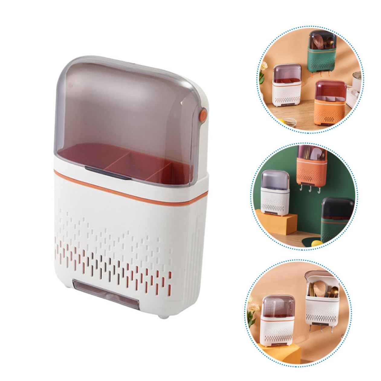 ULTECHNOVO Support Mural pour Baguettes et Couverts Blanc Égouttoir Ventilé Multifonction pour Cuisine Rangement Espace Optimisé pour Fourchettes Cuillères et Baguettes Organisateur Compact