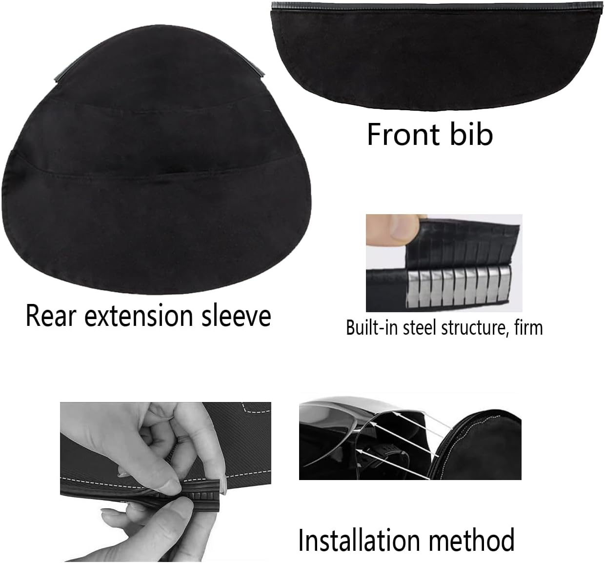 2 Piece Welding Helmet FR Cotton Front Bib & Rear Extended Hood Set with Press-In Seal, Full Protection, Fits Most Welding Helmets, Compatible with Lincoln Welding Helmet and Most Welding Helmets