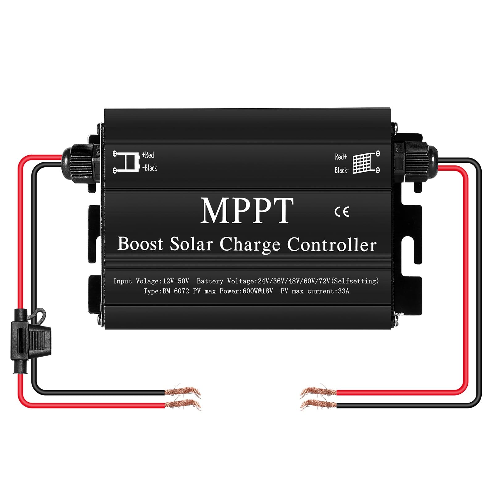 Jadeshay MPPT Boost Solarladeregler, Solarladeregler MPPT Boost Solar Charge Controller 400W 24V 36V 48V 60V 72V Spannungsregler für Elektrofahrzeuge