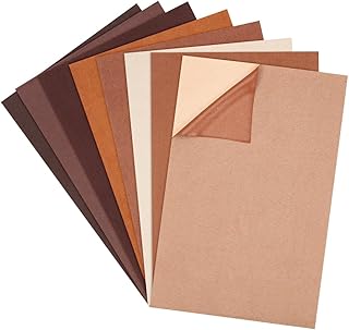 BENECREAT Parche de Reparación de Gamuza Sintética Autoadhesivo de 8 Estilos, Tela de Reparación de Sofá Marrón de 30x20 cm para Asientos de Auto, Bolsos, Agujeros y Rasgaduras de Chaqueta