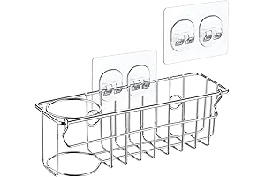 3-in-1 Sink Caddy Organizer with Adjustable Rod for Hanging Clothes