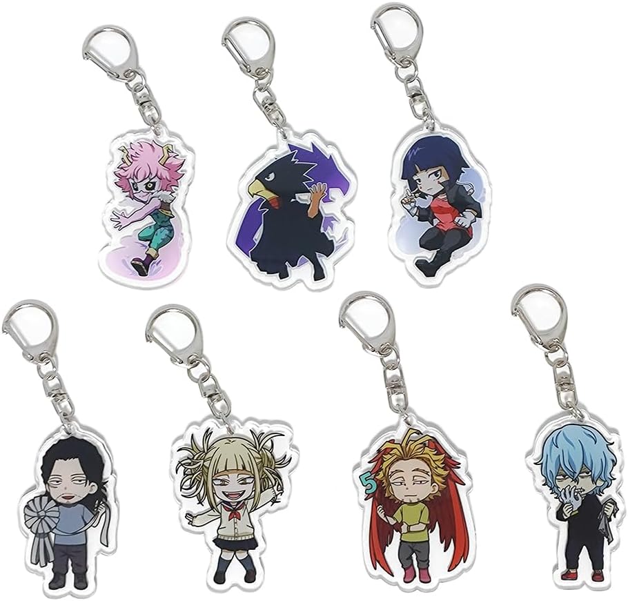 JCvCXMHA Himiko Toga Cosplay Keychains Acrylic Keychain Hawks Costume Car Keyring
