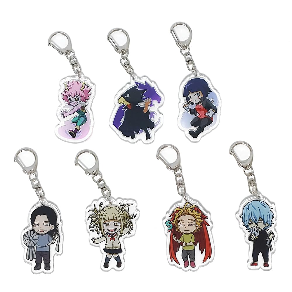 JCvCXMHA Himiko Toga Cosplay Keychains Acrylic Keychain Hawks Costume Car Keyring