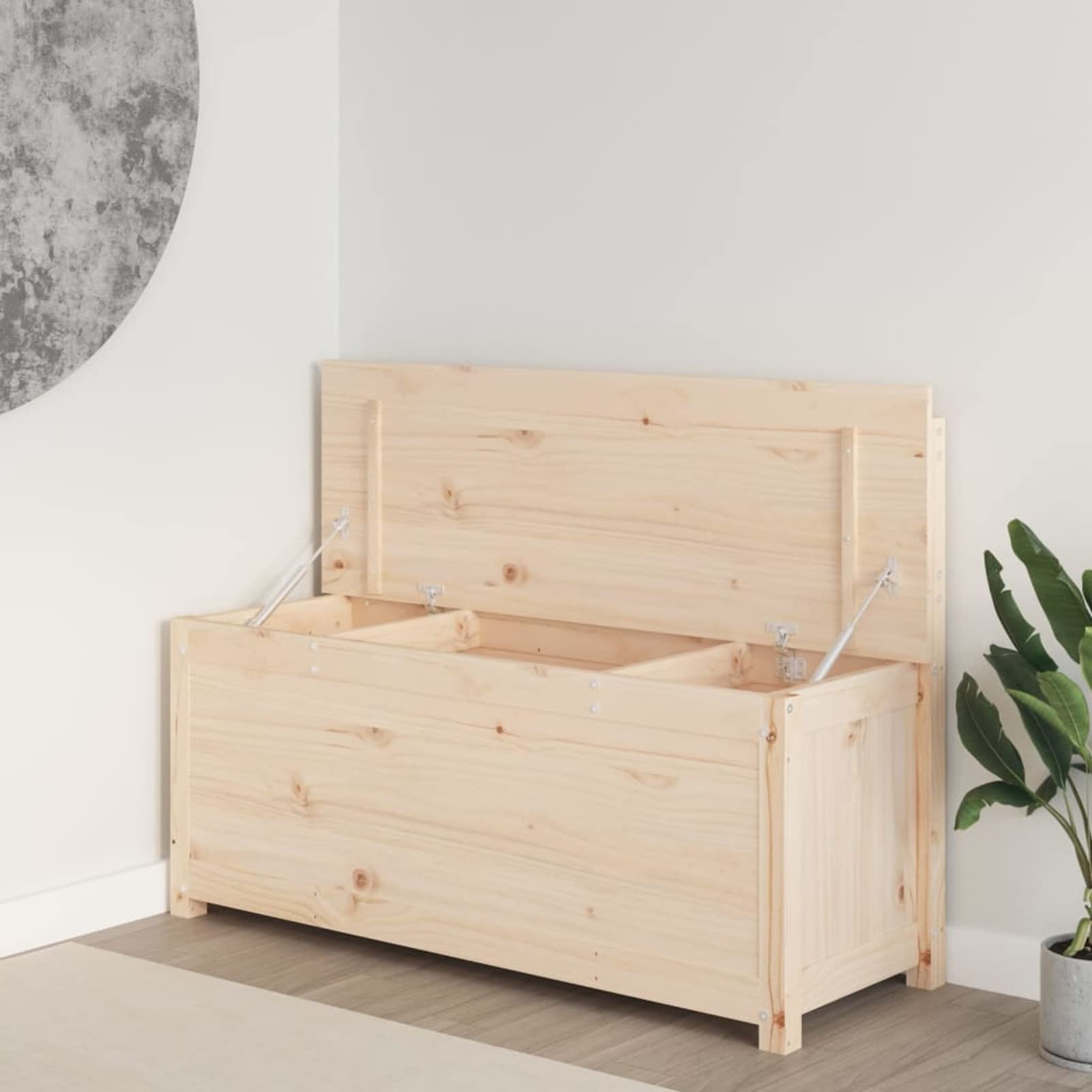 Homgoday Sitzbank mit Stauraum Sitztruhe Aufbewahrungstruhe Aufbewahrungsschrank Holzbank Holztruhen Modern Bank für Flur Schlafzimmer Wohnzimmer 110x41x76,5 cm Massivholz Kiefer Küche, Haushalt & Wohnen