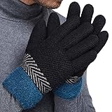 LETHMIK Thick Winter Knit Gloves Mens&Womens Warm Fleece Lined Unique Knitted Gloves