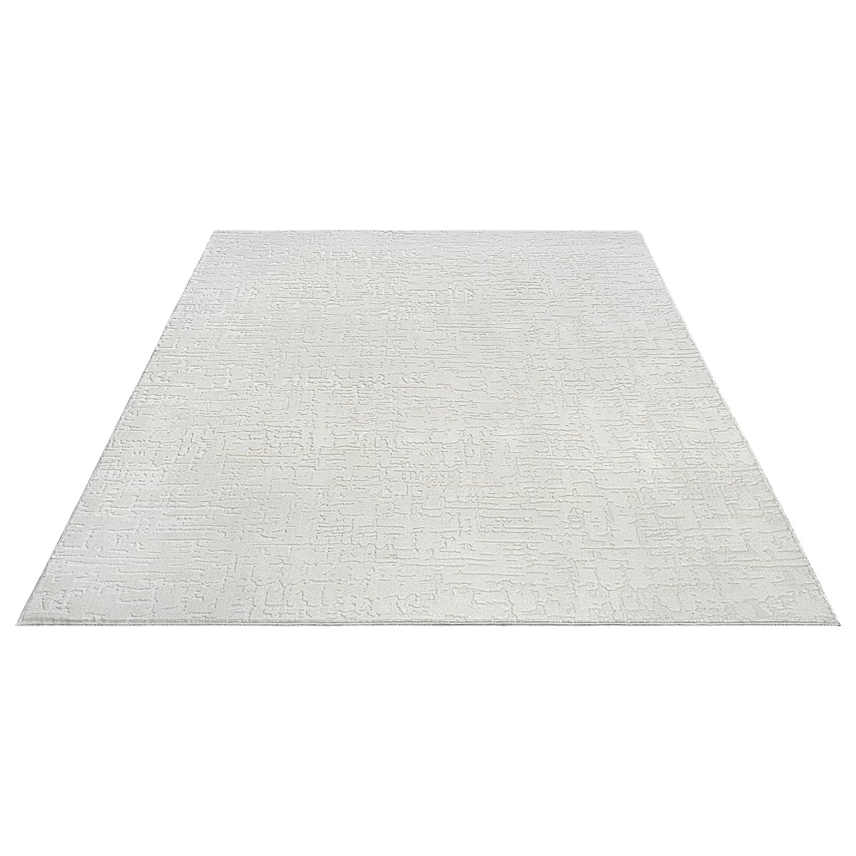 the carpet Rio - Moderner Kurzflor Teppich, weicher und pflegeleichter Anti-Rutsch-Teppich mit 3D-Optik, robust, für Wohnzimmer und Schlafzimmer, Creme, 160 x 220 cm