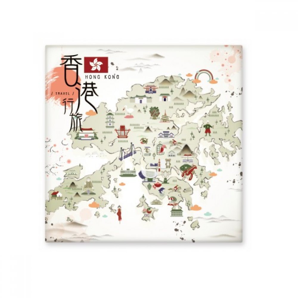 Carreau de céramique Hong Kong carte de randonnée pour décor de cuisine
