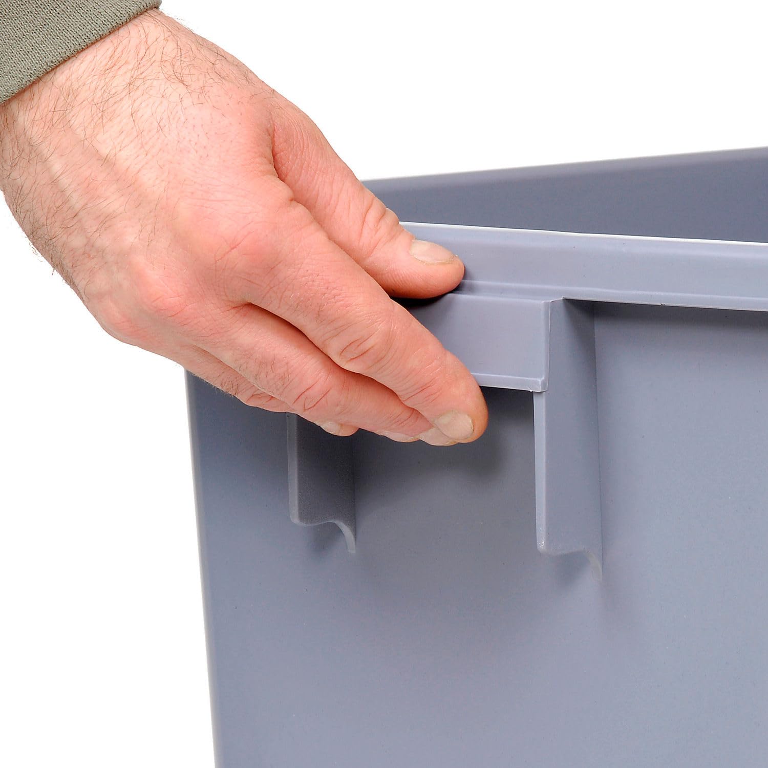 Global Industrial Indoor Recycling Container with Open Top, 15 Gallon Capacity, 12" W X 18" D X 24" H, Corrosion Resistant Polypropylene Construction, Gray
