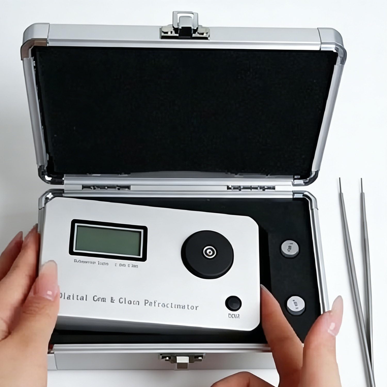 CelyToe Gemstone Refractive Index Meter, Digital Jewelry Refractometer with LCD Backlit Display, 1.300-3.000 Measuring Range for Jewelry Appraisal & Identification