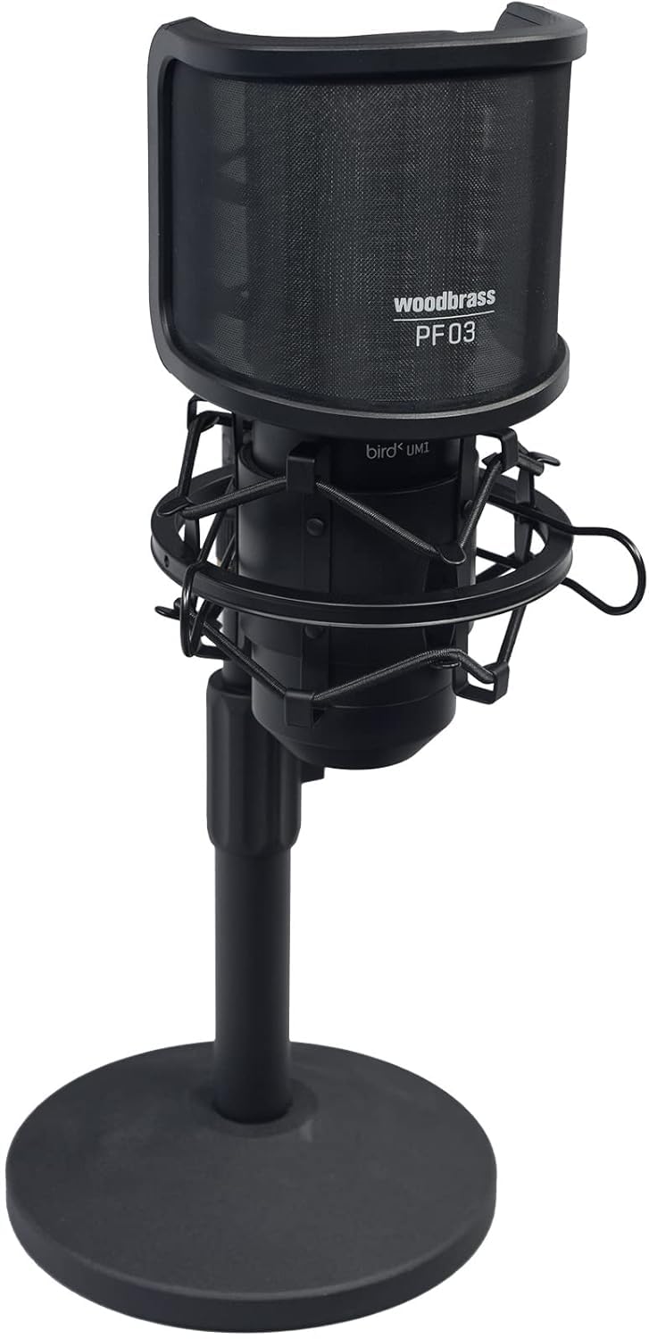 WOODBRASS Bird UM1 Podcast Pack Negro – Micrófono Cardioide USB con Condensador PC y Mac para Radiodifusión y Grabación, Streaming, Podcasting, Conferencia, Home Studio Mao, Voice Off