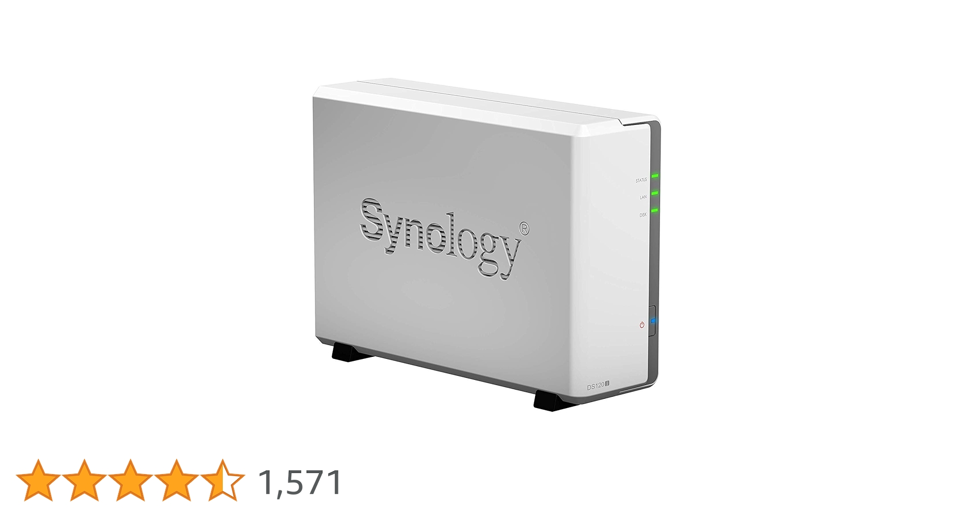 Synology DiskStation DS120j Network Attached Storage Drive (White