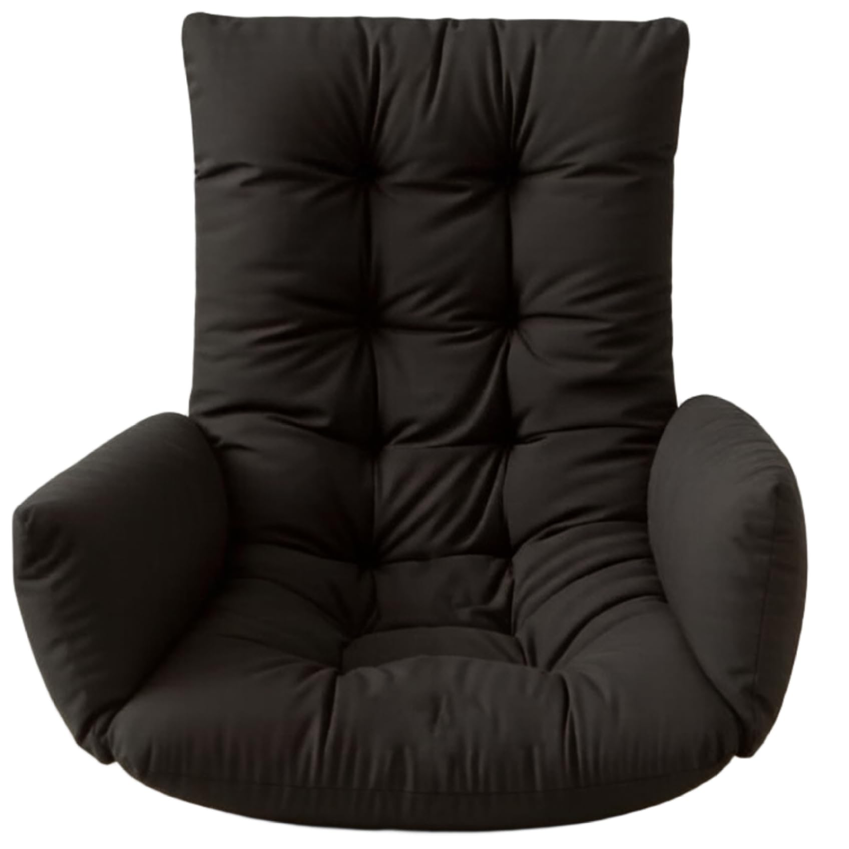Coussin de chaise œuf de rechange noir épais avec tissu imperméable intérieur extérieur