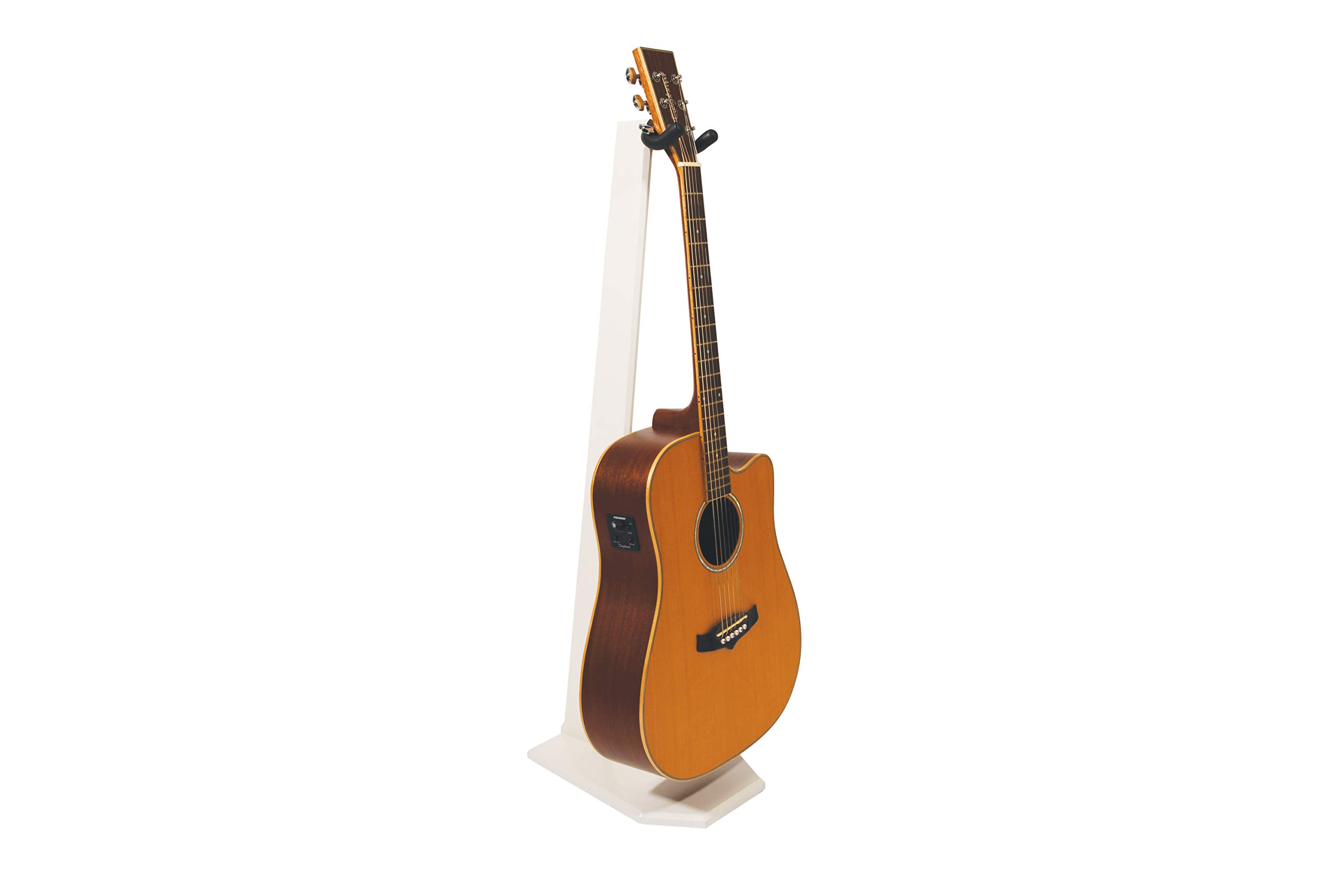 Ruach GS-5 - Supporto in legno per chitarra acustica, elettrica e basso, colore: Bianco